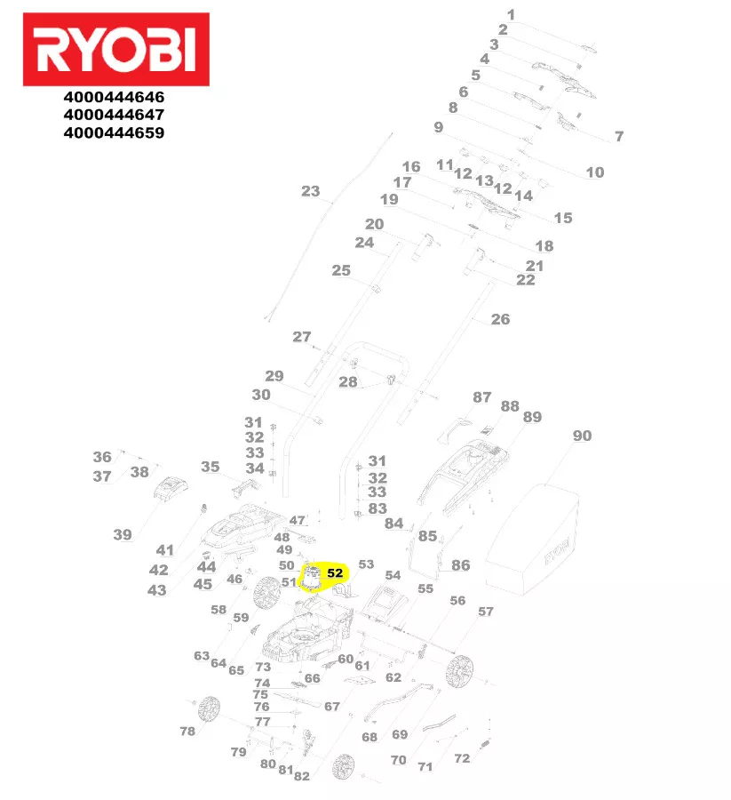 Moteur réf. 5131033783 tondeuse à gazon Ryobi